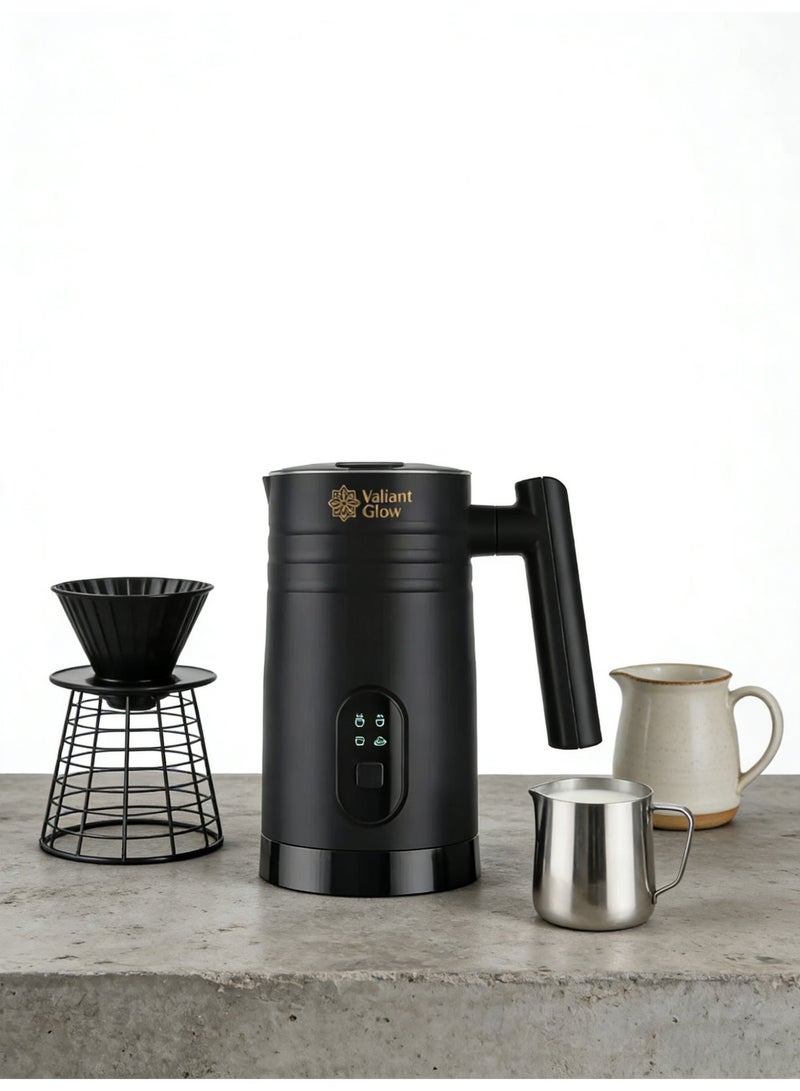 توهج شجاع جهاز خفق الحليب، جهاز تبخير الحليب الكهربائي 4 في 1، 4 أوضاع لخفق الحليب، صانع رغوة ساخن وبارد أوتوماتيكي ومدفئ حليب للاتيه والكابتشينو والماكياتو، 400 وات (أحدث إصدار 2026) - Image 2